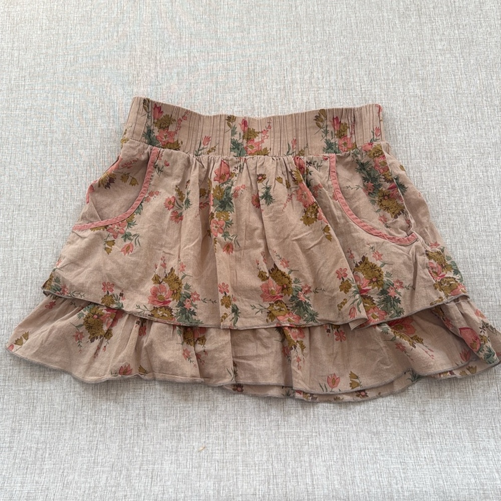 Vintage Floral Tiered Miniskirt Women’s Medium Floral boho Cottagecore Twee